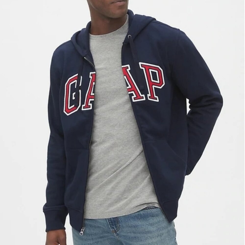 New Gap Arch Logo Hoodie Navy Blue Size Large Men